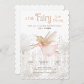 "Eine kleine Fee ist unterwegs" Babydusche Einladung (Vorne/Hinten)