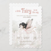 "Eine kleine Fee ist unterwegs" Babydusche Einladung (Vorne/Hinten)