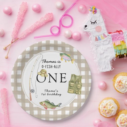 Eine kleine Fischerman Birthday Party Pappteller (Party)