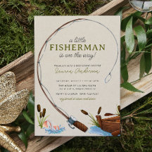 Eine kleine Fisherman Watercolor Script Baby Dusch