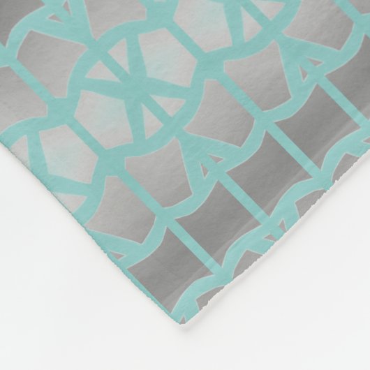 Eine kleine Fleece in Grau und Türkis (Ecke)