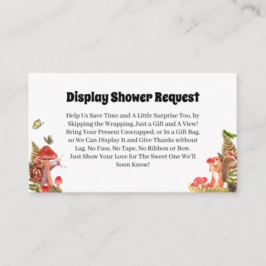 Eine kleine Fungi Baby Dusche Dusche Anfrage Begleitkarte (Vorderseite)