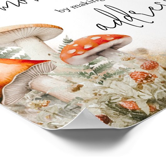 Eine kleine Fungi-verzauberte Mushroom-Umschlagsta Poster (Ecke)