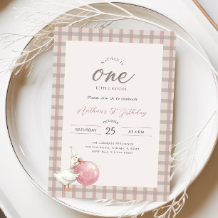 Eine kleine Gans Baby mit rosa Schleife 1. Gebur