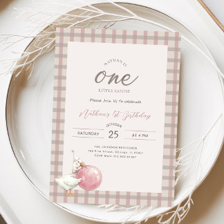 Eine kleine Gans | Baby mit rosa Schleife 1. Gebur
