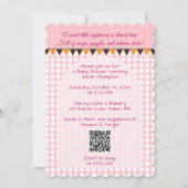 Eine kleine Geist ist fällig Pink Gingham QR Code Einladung (Rückseite)