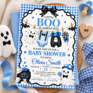 Eine kleine Geist ist fast fällig Halloween-Baby-P Einladung