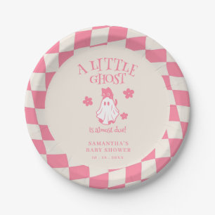 Eine kleine Geister-Retro-Halloween-Baby-Party Pappteller
