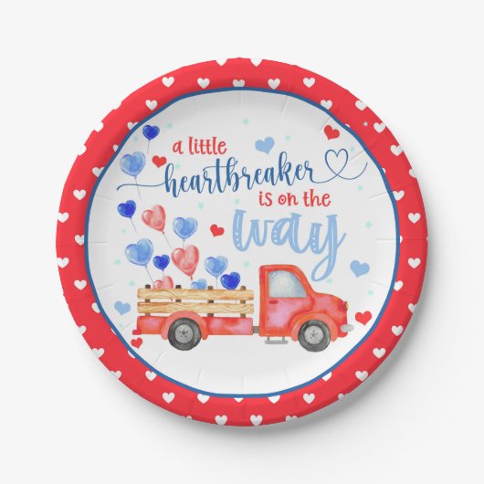 Eine kleine HeartBreaker-Babydusche Pappteller (Vorderseite)