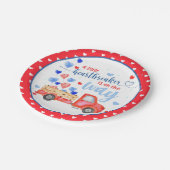 Eine kleine HeartBreaker-Babydusche Pappteller (Schrägansicht)