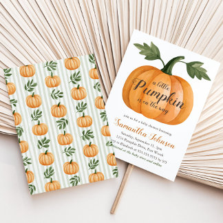 Eine kleine herbstliche Kürbis-Baby-Party Einladung