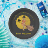 Eine kleine Hexe in ganz uns Halloween Pappteller (Party)