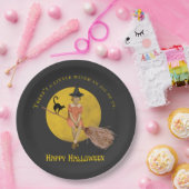 Eine kleine Hexe in ganz uns Halloween Pappteller (Party)