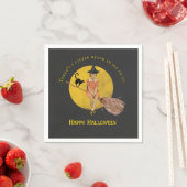 Eine kleine Hexe in ganz uns Halloween Serviette (Beispiel)