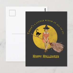Eine kleine Hexe in uns allen Halloween Postkarte