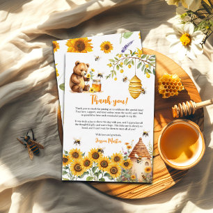 Eine kleine Honey Bee Baby Dusche Danke Karte