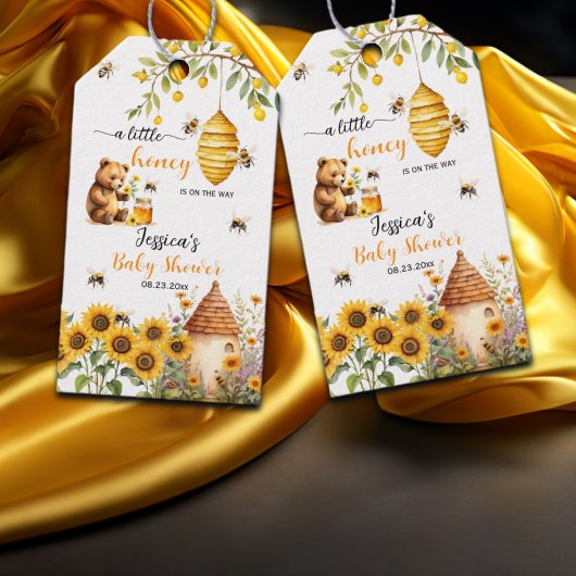 Eine kleine Honey Bee Baby Dusche Geschenkanhänger
