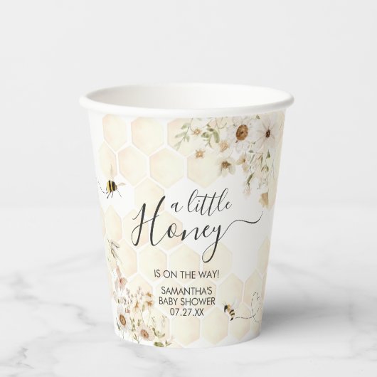 Eine kleine Honey Bee Baby Dusche Pappbecher (Vorderseite)