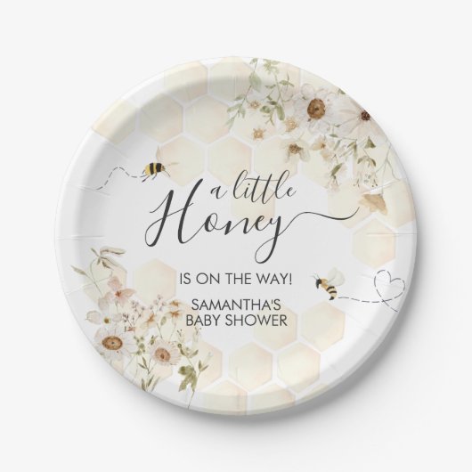 Eine kleine Honey Bee Baby Dusche Pappteller (Vorderseite)