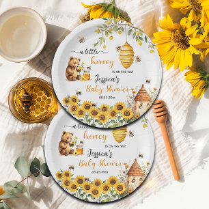 Eine kleine Honey Bee Baby Dusche Pappteller