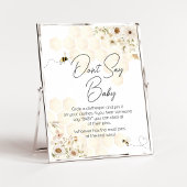 Eine kleine Honey Bee Baby Dusche sagt nicht Baby Poster