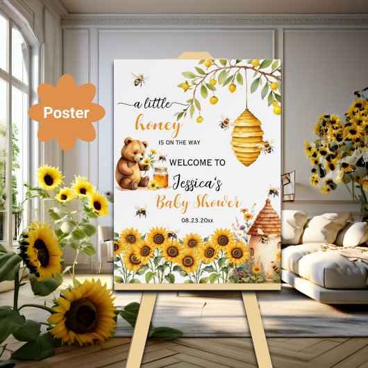 Eine kleine Honey Bee Baby Dusche Willkommen Poster