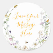 Eine kleine Honey Bee Floral Baby Dusche Ihre Nach Runder Aufkleber (Vorderseite)