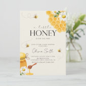 Eine kleine Honey Bee Honeycomb Babydusche Einladung (Stehend Vorderseite)