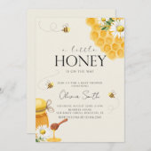 Eine kleine Honey Bee Honeycomb Babydusche Einladung (Vorne/Hinten)