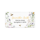 Eine kleine Honey Bee Wildblume Baby Dusche Adress Adressaufkleber (Vorne)