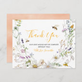 Eine kleine Honey Bee Wildblume Babydusche Dankeskarte (Vorne/Hinten)