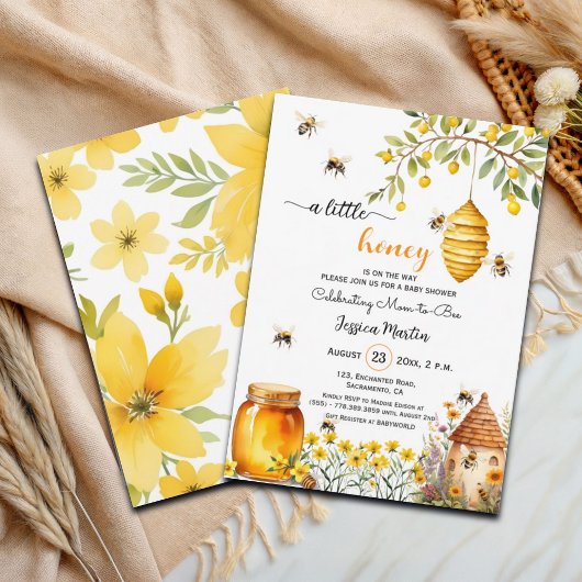 Eine kleine Honey Jar Baby Dusche Einladung
