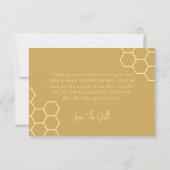 Eine kleine Honey Minimal Baby Dusche Dankeskarte (Rückseite)