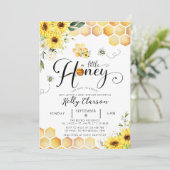 Eine kleine Honig-Sonnenblumendusche Einladung (Stehend Vorderseite)