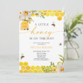 Eine kleine Honigbiene-Bienendusche Einladung (Stehend Vorderseite)