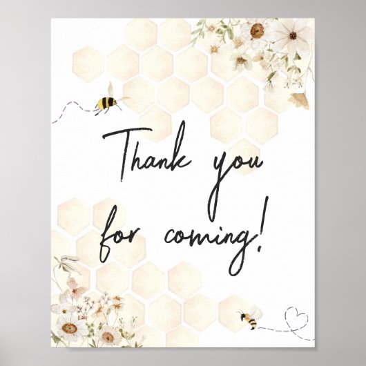 Eine kleine Honigbiene Danke, dass du gekommen bis Poster (Vorne)