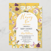 Eine kleine Honigbiene ist auf dem Weg zur Babydus Einladung (Vorne/Hinten)