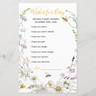 Eine kleine Honigbiene-Wildblume wünscht sich Baby