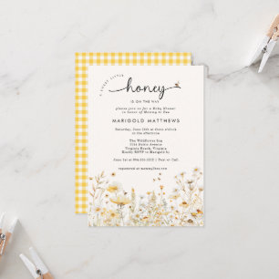 Eine kleine Honigbiene Wildblumen-Baby-Party Einladung