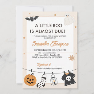 Eine kleine Horrorgestalt Halloween-Baby-Party Einladung