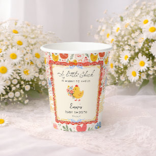 Eine kleine Hühnerfarm Hühner Mädchen Baby Shower Pappbecher