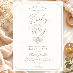 Eine kleine Hummel-Baby-Party-Mommy-Bee-Vintage Einladung