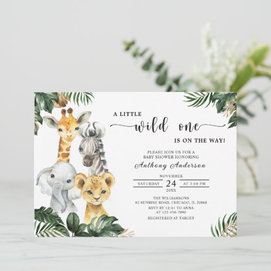 Eine kleine Jungtierdusche Einladung (Stehend Vorderseite)