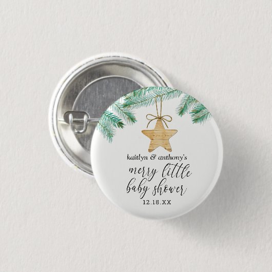 Eine kleine kleine Babydusche Button (Vorne & Hinten)