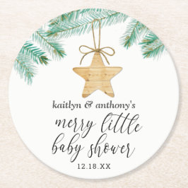 Eine kleine kleine Babydusche Runder Pappuntersetzer