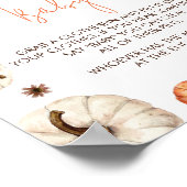 Eine kleine Kürbis-Baby-Dusche sagt nicht Baby Poster (Ecke)