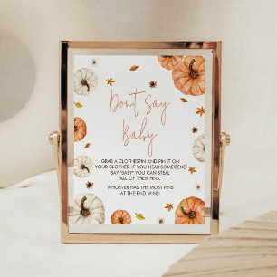 Eine kleine Kürbis-Baby-Dusche sagt nicht Baby Poster