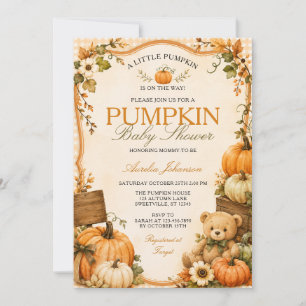 Eine kleine Kürbis-Baby-Party Herbst Floral Einladung