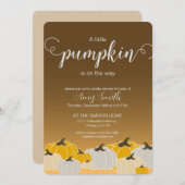 Eine kleine Kürbis-Babydusche Einladung (Vorne/Hinten)