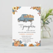Eine kleine Kürbis-Babydusche Einladung (Stehend Vorderseite)